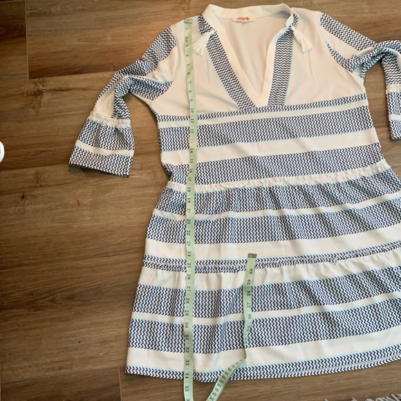 Mazik midi two tier blue & white dress size small - Picture 7 of 11